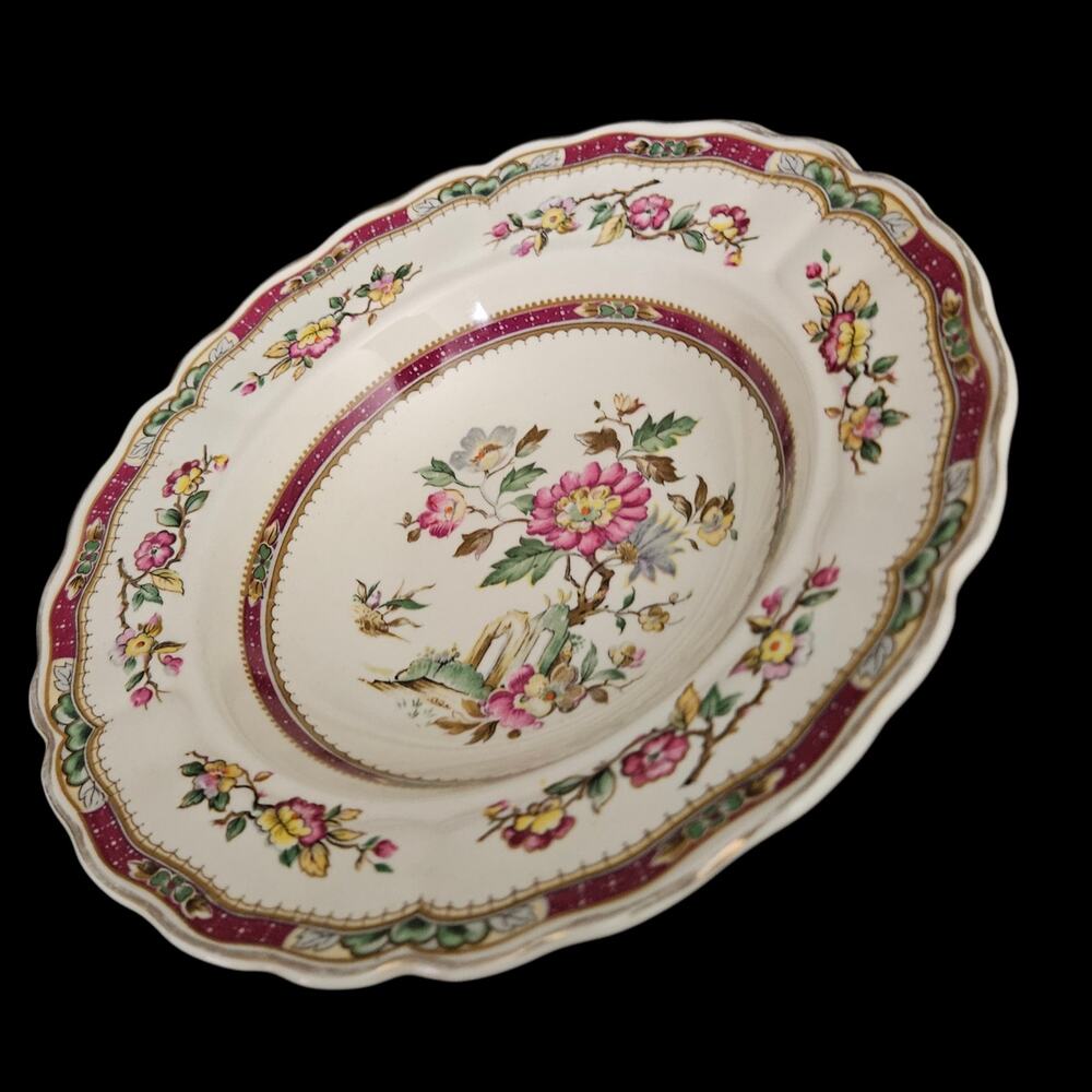 Vintage Grindley Marlborough Royal Petal Floral Soup Bowls England Set of 2